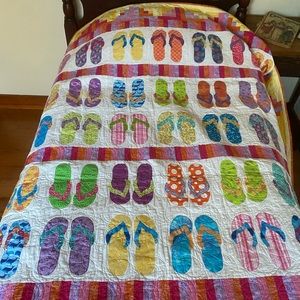 Handmade, machine-stitched Flip Flop Quilt